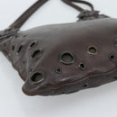 PRADA Shoulder Bag Leather Brown Auth 189834A-11