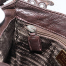 PRADA Shoulder Bag Leather Brown Auth 189834A-19