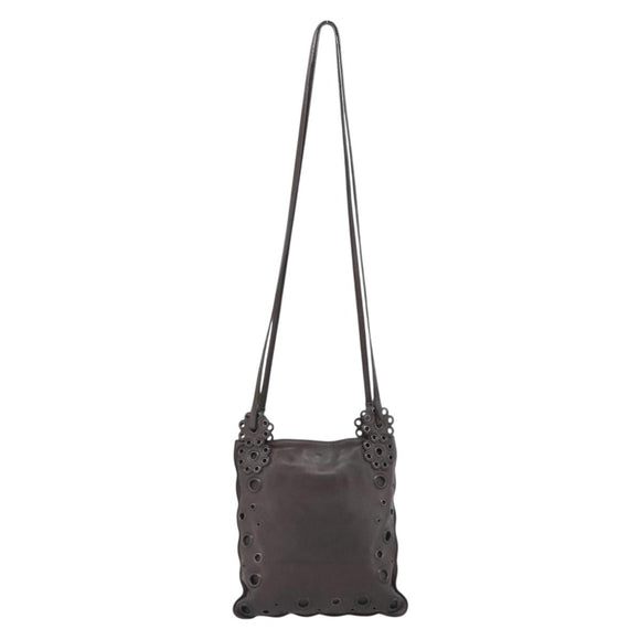 PRADA Shoulder Bag Leather Brown Auth 189834A