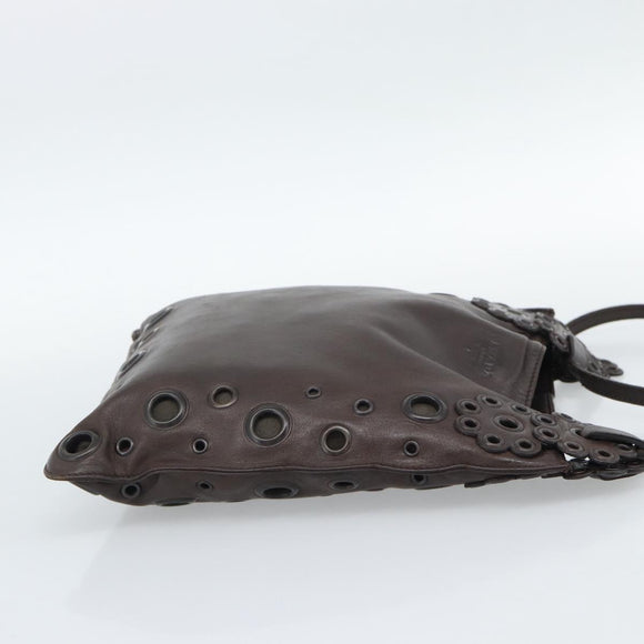 PRADA Shoulder Bag Leather Brown Auth 189834A