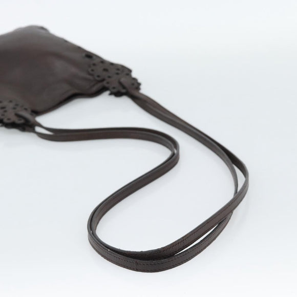 PRADA Shoulder Bag Leather Brown Auth 189834A