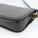CELINE Horse Carriage Shoulder Bag Leather Dark Brown Gold Auth 189835A-12