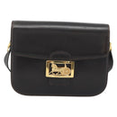 CELINE Horse Carriage Shoulder Bag Leather Dark Brown Gold Auth 189835A-2