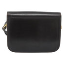 CELINE Horse Carriage Shoulder Bag Leather Dark Brown Gold Auth 189835A-3