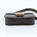 CELINE Horse Carriage Shoulder Bag Leather Dark Brown Gold Auth 189835A-9