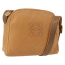 LOEWE Shoulder Bag Leather Beige Gold Auth 189838A-1