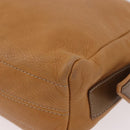 LOEWE Shoulder Bag Leather Beige Gold Auth 189838A-14