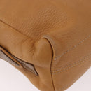 LOEWE Shoulder Bag Leather Beige Gold Auth 189838A-15