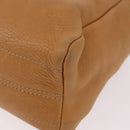 LOEWE Shoulder Bag Leather Beige Gold Auth 189838A-16
