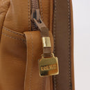 LOEWE Shoulder Bag Leather Beige Gold Auth 189838A-10