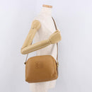 LOEWE Shoulder Bag Leather Beige Gold Auth 189838A-18