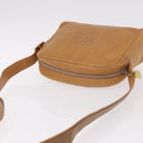 LOEWE Shoulder Bag Leather Beige Gold Auth 189838A-6