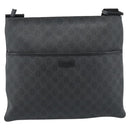 GUCCI GG Supreme Shoulder Bag PVC Black Silver 162904 Auth 189839-13