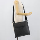 GUCCI GG Supreme Shoulder Bag PVC Black Silver 162904 Auth 189839-23