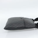 GUCCI GG Supreme Shoulder Bag PVC Black Silver 162904 Auth 189839-4