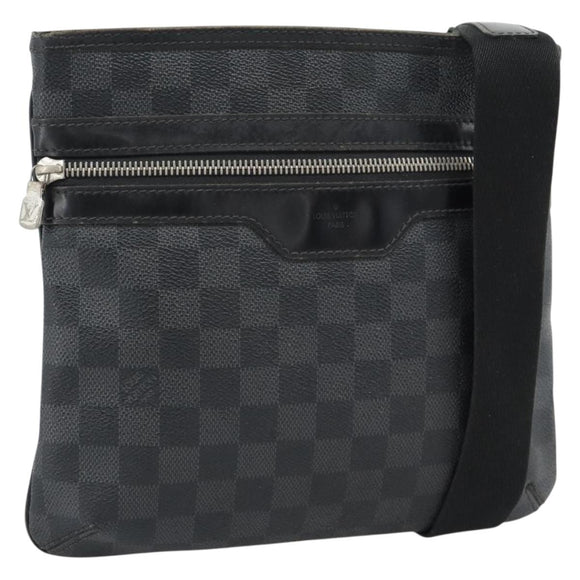 LOUIS VUITTON Damier Graphite Tomas Shoulder Bag N58028 LV Auth 189840