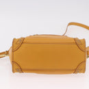 CELINE Luggage Nano Shopper Hand Bag Leather 2way Yellow Gold Auth 189842A-5