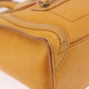 CELINE Luggage Nano Shopper Hand Bag Leather 2way Yellow Gold Auth 189842A-10