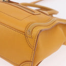 CELINE Luggage Nano Shopper Hand Bag Leather 2way Yellow Gold Auth 189842A-15