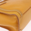 CELINE Luggage Nano Shopper Hand Bag Leather 2way Yellow Gold Auth 189842A-16