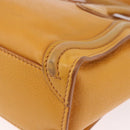 CELINE Luggage Nano Shopper Hand Bag Leather 2way Yellow Gold Auth 189842A-17