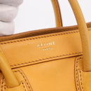 CELINE Luggage Nano Shopper Hand Bag Leather 2way Yellow Gold Auth 189842A-19