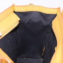 CELINE Luggage Nano Shopper Hand Bag Leather 2way Yellow Gold Auth 189842A-23