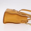 CELINE Luggage Nano Shopper Hand Bag Leather 2way Yellow Gold Auth 189842A-3