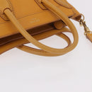 CELINE Luggage Nano Shopper Hand Bag Leather 2way Yellow Gold Auth 189842A-7