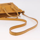 CELINE Luggage Nano Shopper Hand Bag Leather 2way Yellow Gold Auth 189842A-9