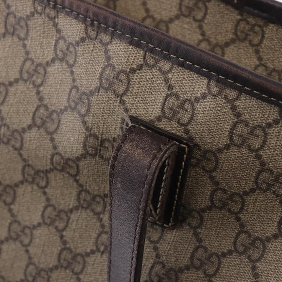 GUCCI GG Supreme Tote Bag PVC Beige 211137 Auth 189843