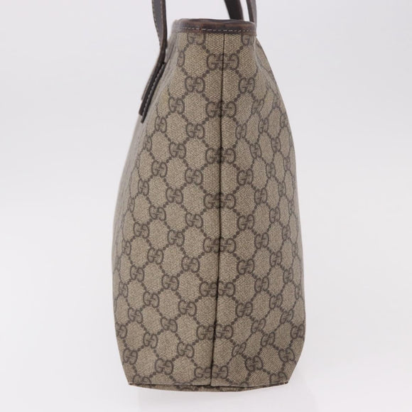 GUCCI GG Supreme Tote Bag PVC Beige 211137 Auth 189843