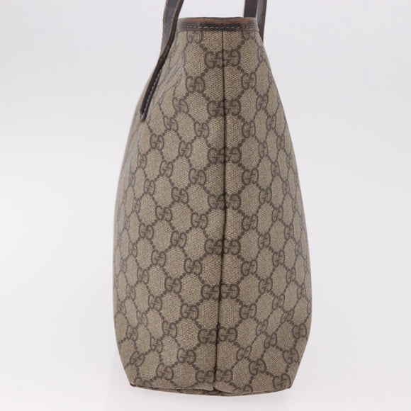 GUCCI GG Supreme Tote Bag PVC Beige 211137 Auth 189843
