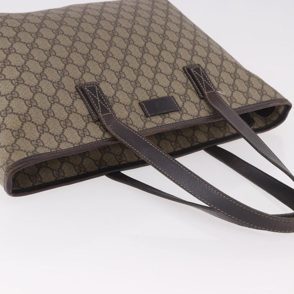 GUCCI GG Supreme Tote Bag PVC Beige 211137 Auth 189843