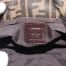 FENDI Zucca Canvas Mamma Baguette Tote Bag Black Brown Auth 189846A-17