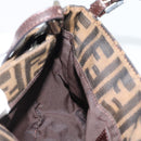 FENDI Zucca Canvas Mamma Baguette Tote Bag Black Brown Auth 189846A-19