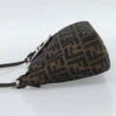 FENDI Zucca Canvas Mamma Baguette Tote Bag Black Brown Auth 189846A-3