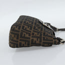 FENDI Zucca Canvas Mamma Baguette Tote Bag Black Brown Auth 189846A-4
