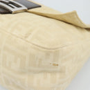 FENDI Zucca Canvas Mamma Baguette Tote Bag Beige Silver Auth 189847A-10