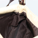 FENDI Zucca Canvas Mamma Baguette Tote Bag Beige Silver Auth 189847A-17