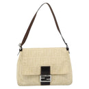 FENDI Zucca Canvas Mamma Baguette Tote Bag Beige Silver Auth 189847A-2