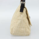FENDI Zucca Canvas Mamma Baguette Tote Bag Beige Silver Auth 189847A-4