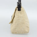 FENDI Zucca Canvas Mamma Baguette Tote Bag Beige Silver Auth 189847A-5