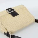FENDI Zucca Canvas Mamma Baguette Tote Bag Beige Silver Auth 189847A-6