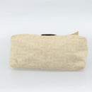 FENDI Zucca Canvas Mamma Baguette Tote Bag Beige Silver Auth 189847A-9