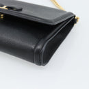 Salvatore Ferragamo Vala Chain Shoulder Bag Leather Black Gold Auth 189851A-9