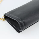 Salvatore Ferragamo Vala Chain Shoulder Bag Leather Black Gold Auth 189851A-16