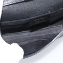Salvatore Ferragamo Vala Chain Shoulder Bag Leather Black Gold Auth 189851A-11
