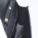 Salvatore Ferragamo Vala Chain Shoulder Bag Leather Black Gold Auth 189851A-17