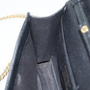 Salvatore Ferragamo Vala Chain Shoulder Bag Leather Black Gold Auth 189851A-18